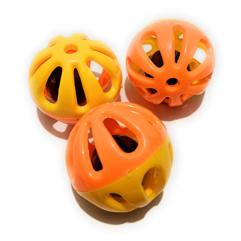 3 boules à grelots pour chat, jouets avec clochette